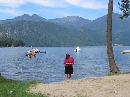 Laura at the Lago d'Orta