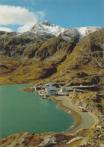 post card of the lake and hotel