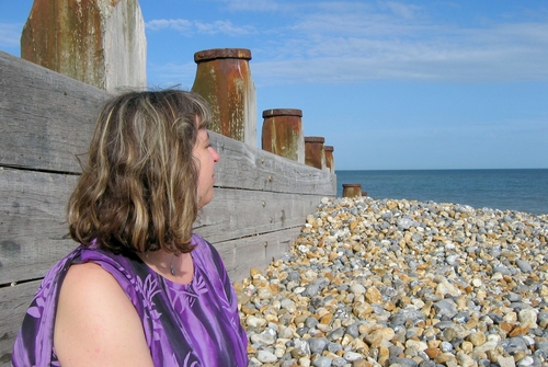 Laura at the beach in Eastbourne