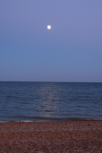 moon over sea