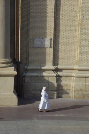 nun in the square