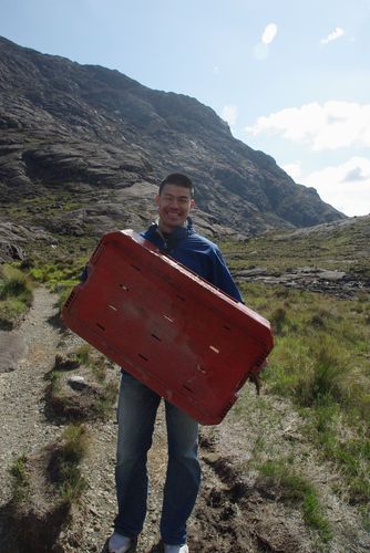 Colin with crate