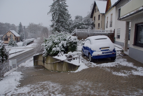 snow and steep driveway