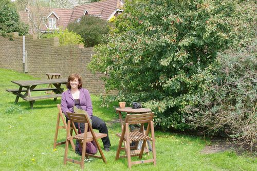 in the pub garden