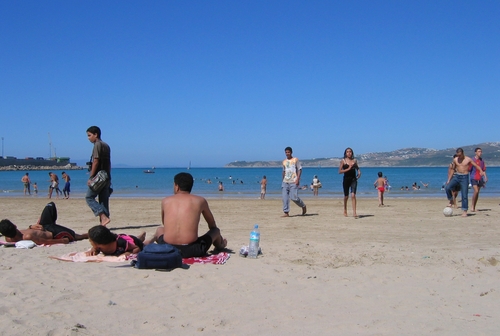 on the beach