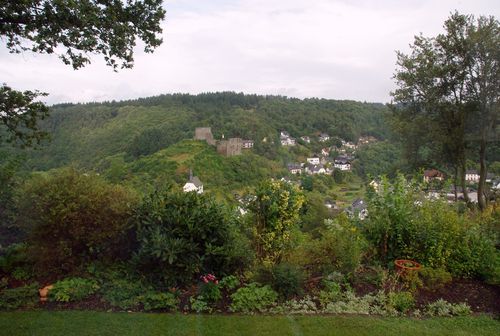 view of the garden and the castle