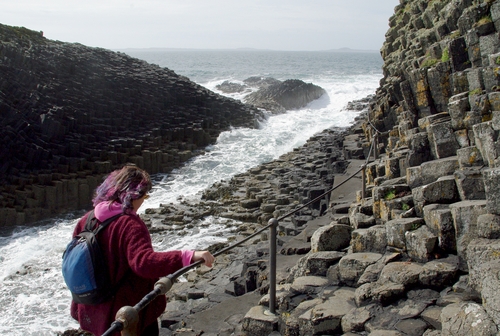 Laura on Staffa