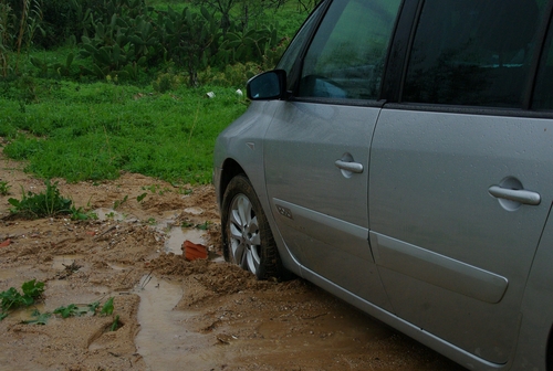 car in the mud