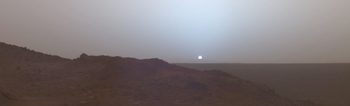Zonsondergang op Mars